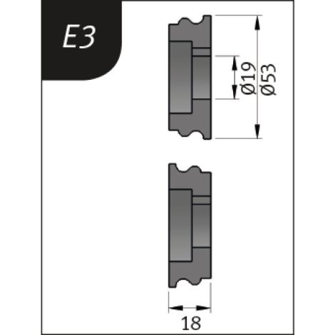 Rolki gnące Ø 53 x 19 x 18 mm do giętarki SBM 110-08 Metallkraft typ E3 - 2